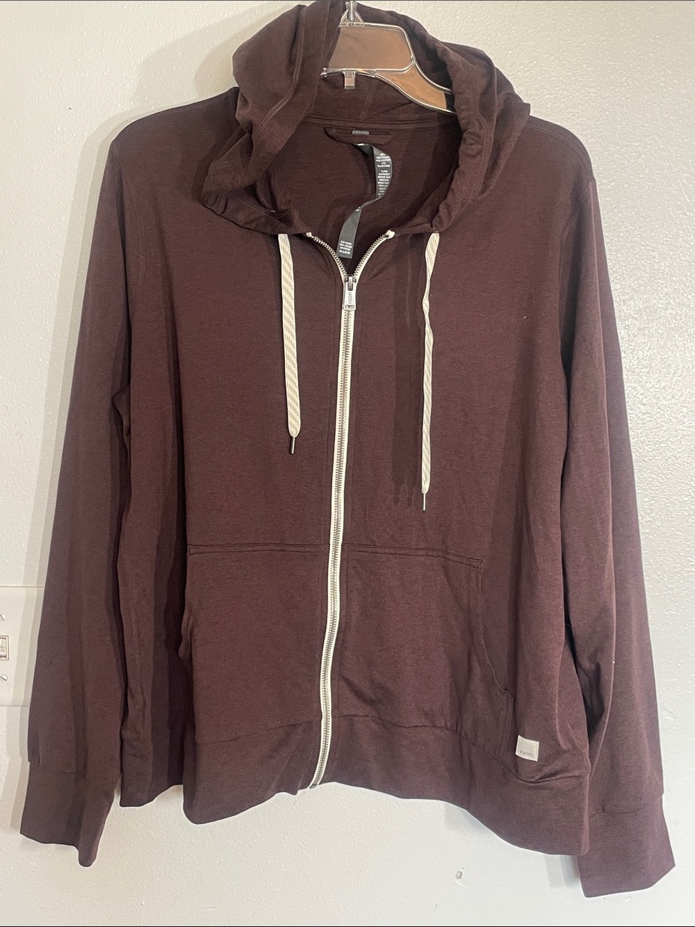 Vuori Brown Zip-Up Hoodie with Drawstring